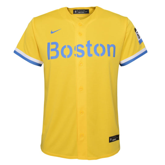 Boys' Grade School Xander Bogaerts Nike Red Sox City Connect Replica Jersey - Gold