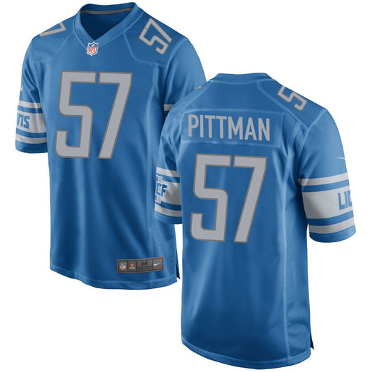 Anthony Pittman Detroit Lions Nike Game Jersey - Blue