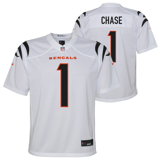 Youth Cincinnati Bengals Ja'Marr Chase White Game Jersey