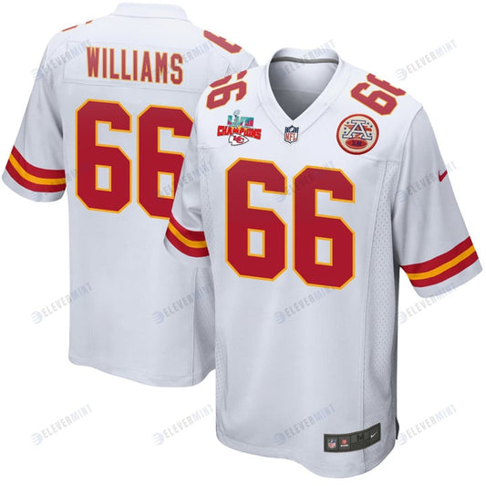 Brandon Williams 66 Kansas City Chiefs Super Bowl LVII Champions 3 Stars Men Game Jersey - White