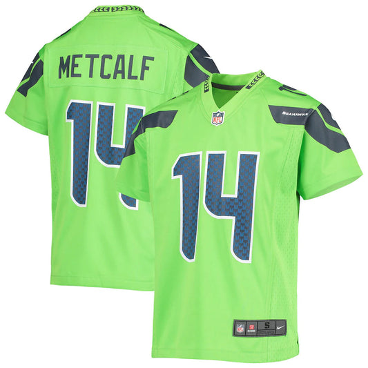 Youth DK Metcalf Neon Green Seattle Seahawks Game Jersey