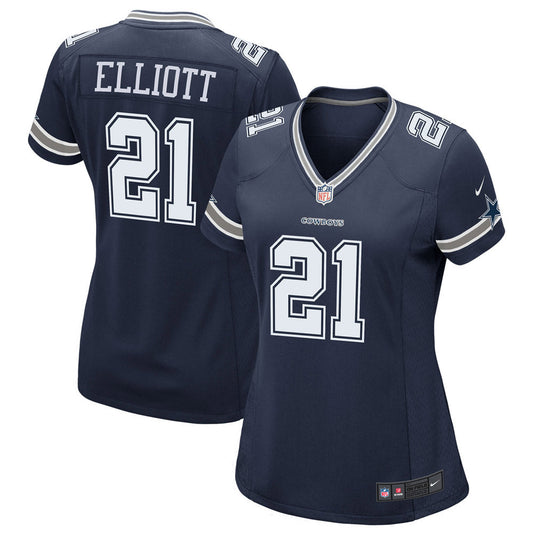 Women's Dallas Cowboys Ezekiel Elliott Game Team Jersey Navy