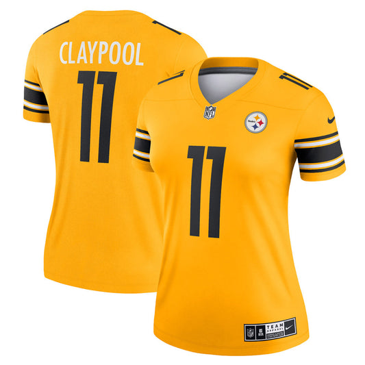 Women's Pittsburgh Steelers Chase Claypool Inverted Legend Game Jersey Gold