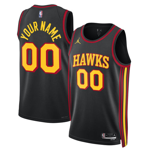 Atlanta Hawks Jordan Brand Unisex 2022/23 Swingman Custom Jersey - Statement Edition - Black