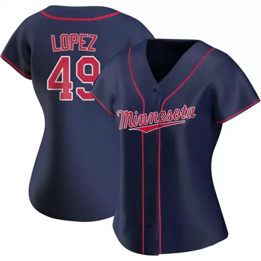 Women's Minnesota Twins Pablo Lopez Cool Base Replica Alternate Jersey - Navy