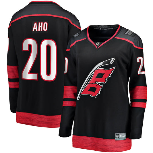 Women's Sebastian Aho Fanatics Hurricanes Home Premier Breakaway Jersey - Black