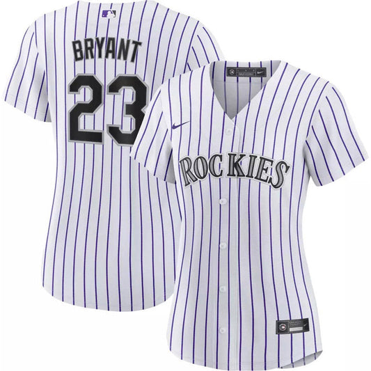 Women's Colorado Rockies Kris Bryant Cool Base Replica Home Jersey - White