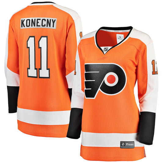 Women's Travis Konecny Fanatics Flyers Home Breakaway Jersey - Orange