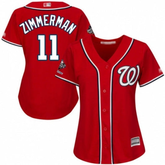 Womens Washington Nationals Ryan Zimmerman Cool Base Replica Jersey Red