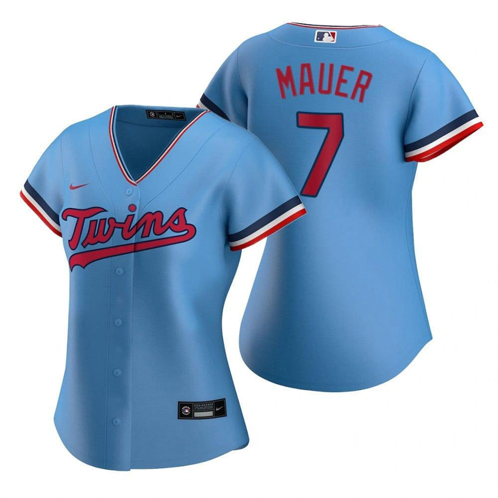 Women's Minnesota Twins Joe Mauer Replica Alternate Jersey - Blue