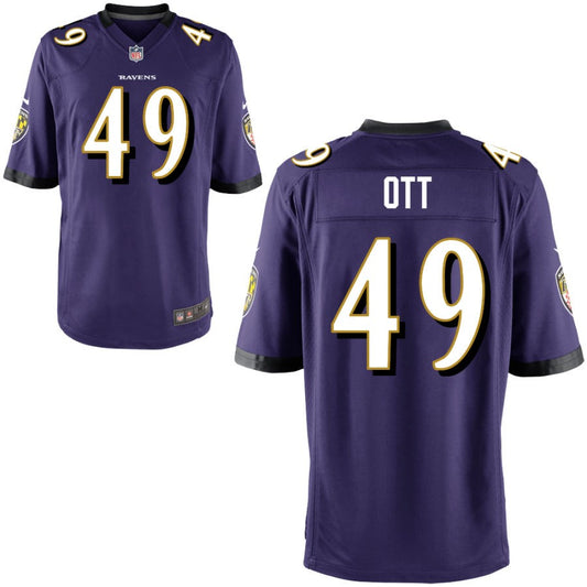 Tyler Ott Baltimore Ravens Nike Youth Game Jersey - Purple