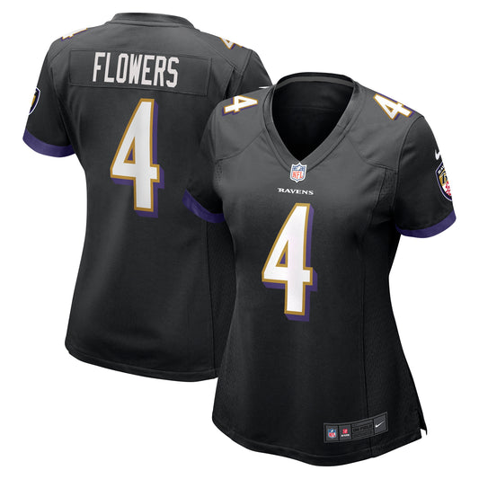 Zay Flowers Baltimore Ravens Nike Women's Team Game Jersey - Black