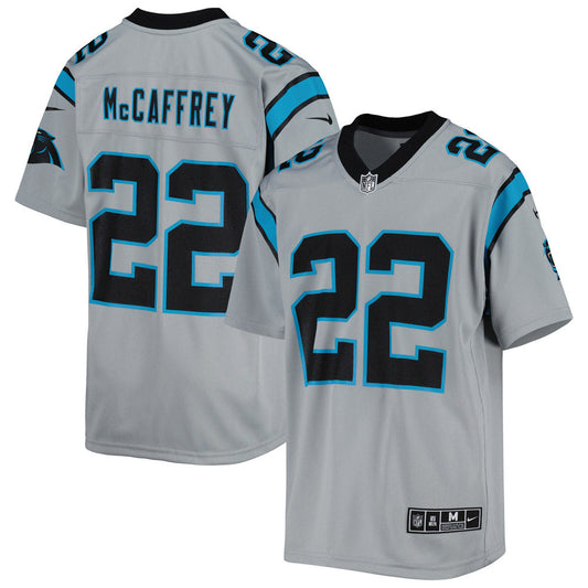 Youth Carolina Panthers Christian McCaffrey Inverted Team Game Jersey Silver