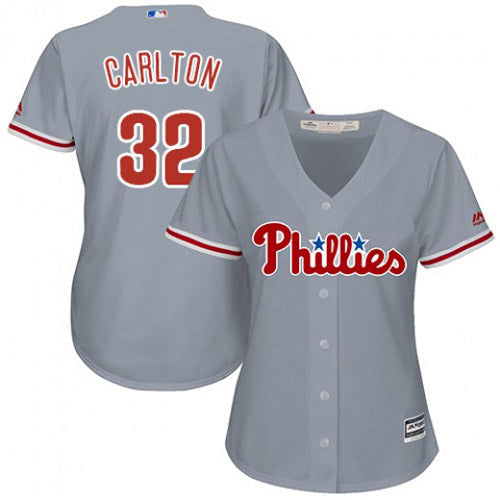 Women's Philadelphia Phillies Steve Carlton Replica Road Jersey - Gray