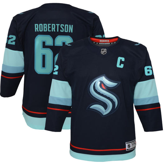 Tucker Robertson Seattle Kraken Youth Home Premier Jersey - Navy