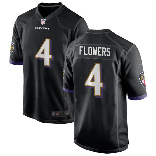 Zay Flowers Baltimore Ravens Nike Youth Game Jersey - Black