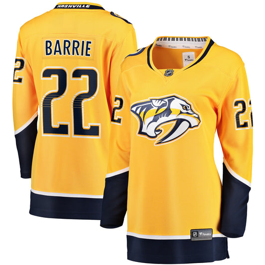 Tyson Barrie Nashville Predators Women's Fanatics Branded Home Breakaway Jersey - Gold