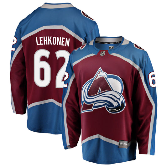 Artturi Lehkonen Colorado Avalanche Fanatics Branded Home 2022 Stanley Cup Champions Breakaway Jersey - Burgundy