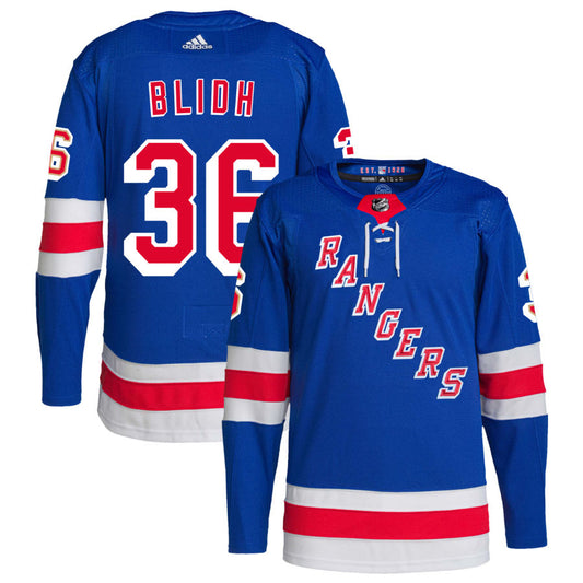 Anton Blidh New York Rangers adidas Home Primegreen Authentic Pro Jersey - Royal