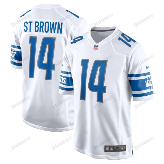 Amon-Ra St. Brown 14 Detroit Lions Player Game Jersey - White