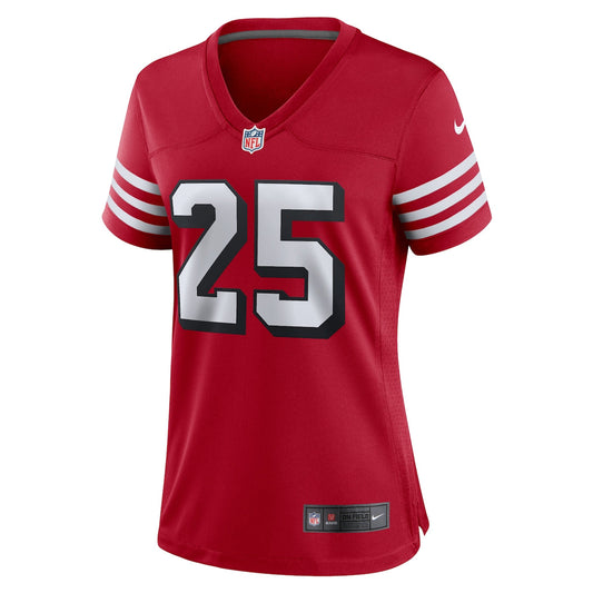 Women's Elijah Mitchell Nike 49ers Game Player Jersey - Red