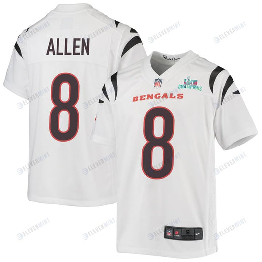 Brandon Allen 8 Cincinnati Bengals Super Bowl LVII Champions Youth Game Jersey - White