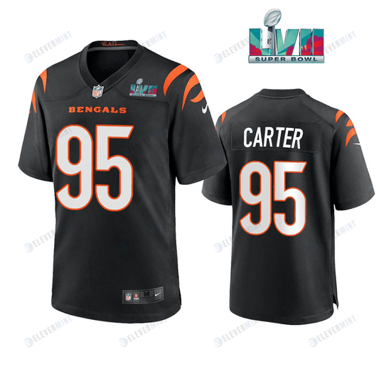 Zachary Carter 95 Cincinnati Bengals Super Bowl LVII Men Game Jersey- Black