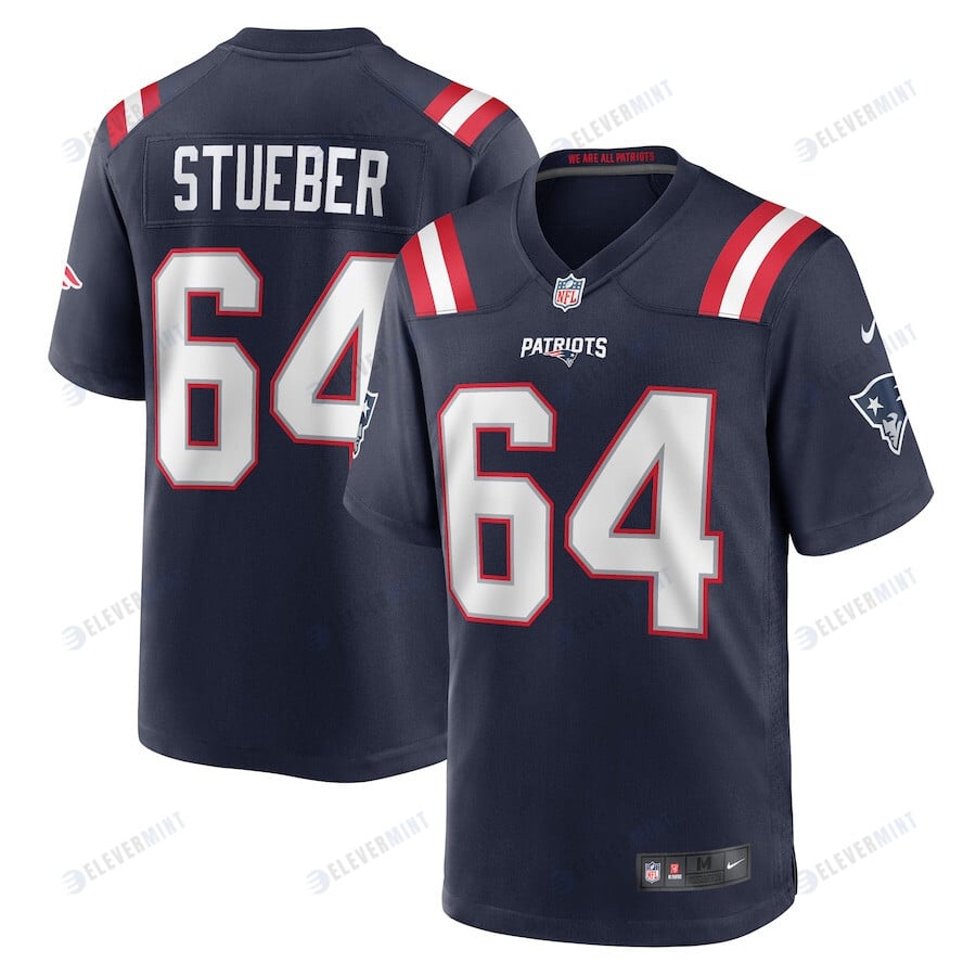 Andrew Stueber New England Patriots Game Player Jersey - Navy