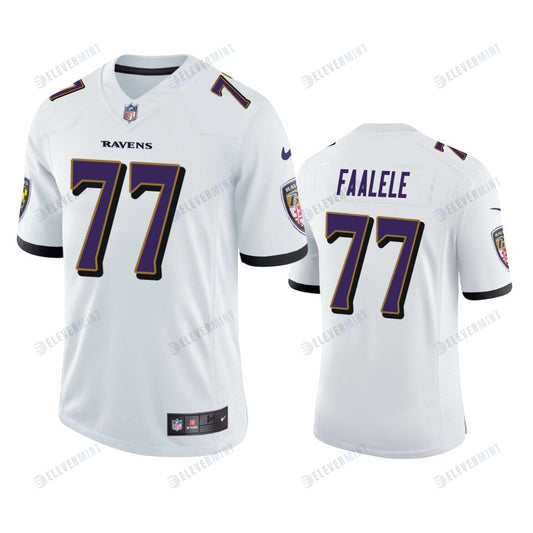 Baltimore Ravens Daniel Faalele 77 White Vapor Limited Jersey