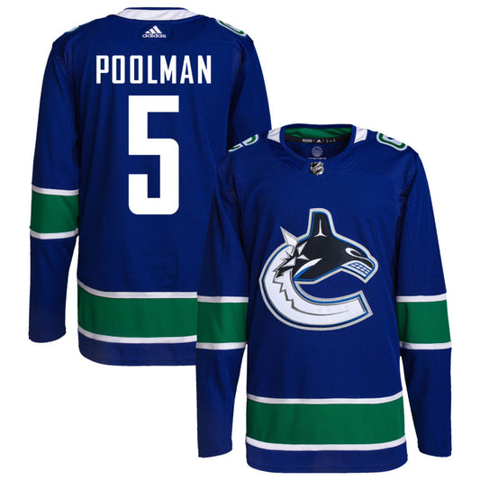 Tucker Poolman Vancouver Canucks adidas Home Primegreen Authentic Pro Jersey - Royal